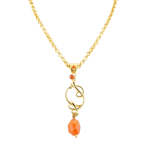 Faceted Carnelian Pendant